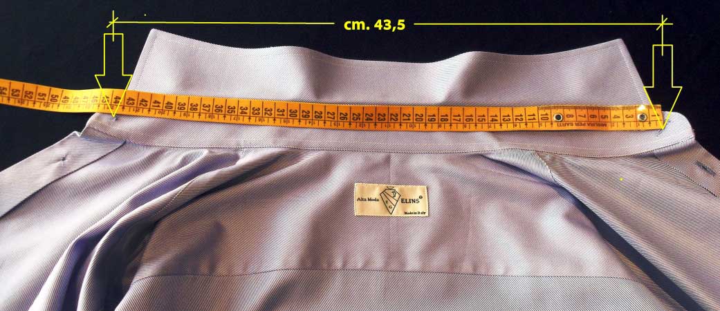 misurazione collo camicia - sartoria elins